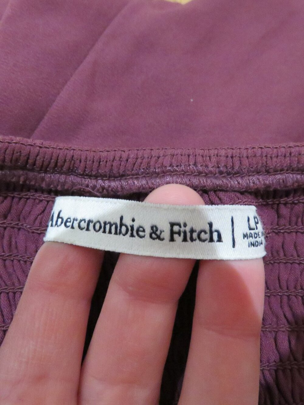 ABERCROMBIE & FITCH Emerson Chiffon Puff Sleeve Mini Dress in Mauve Large Petite - Picture 11 of 11